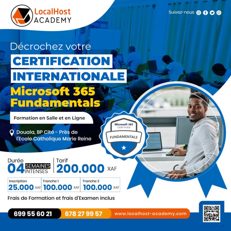Preparation Certification Microsoft 365 Fundamentals a Douala et Yaounde au Cameroun