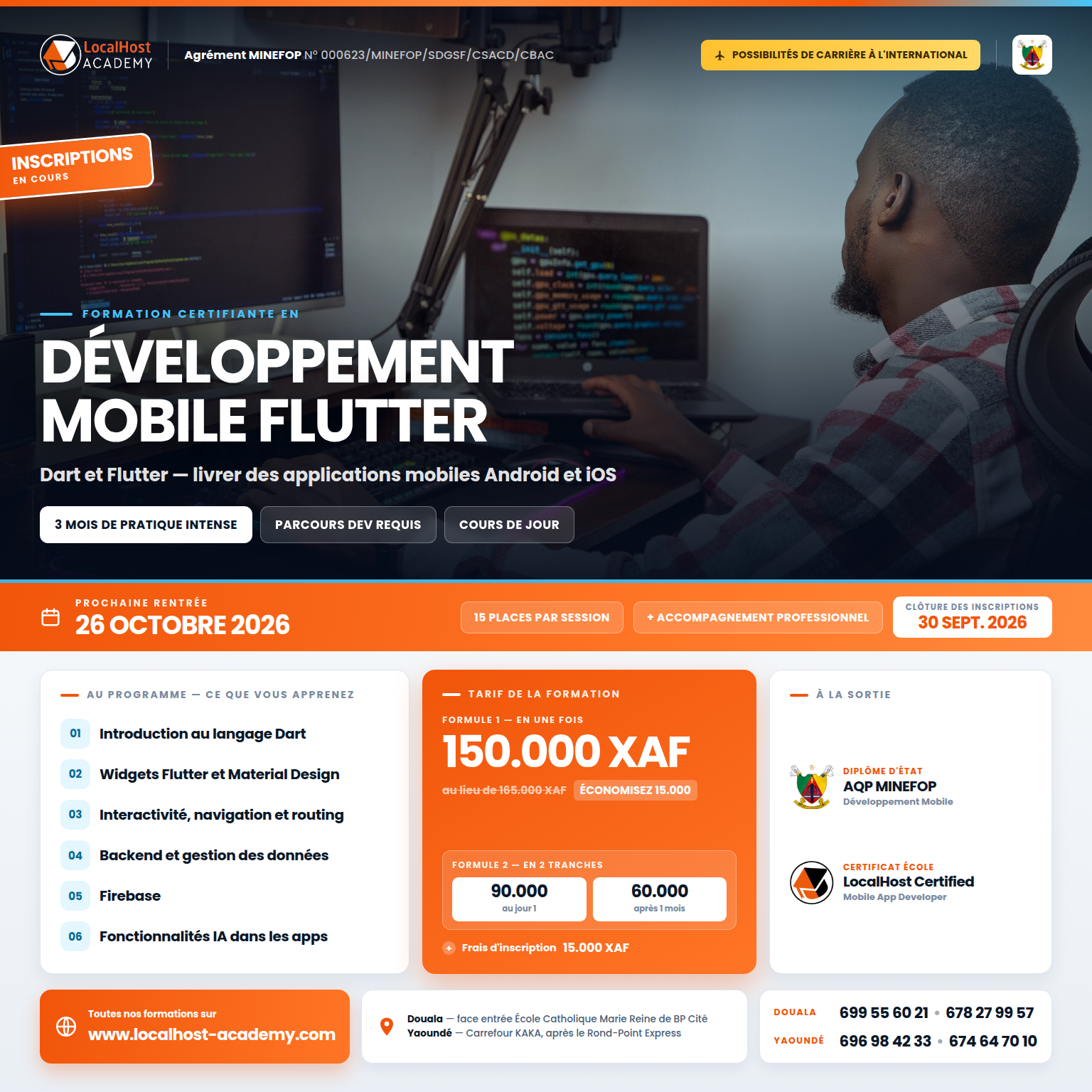 Flyer formation Développement Mobile Flutter